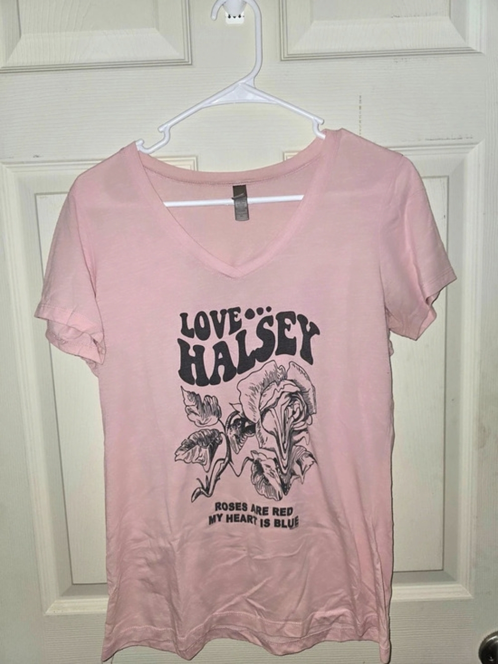 Hot Topic Band Tee - Next Level Apparel Love Halsey Graphic V-Neck Tee